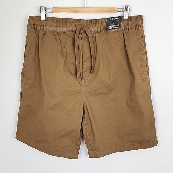 Zoo York Men's Knee Length Cotton Shorts Dark Tan Stretch Size Medium - Picture 1 of 13